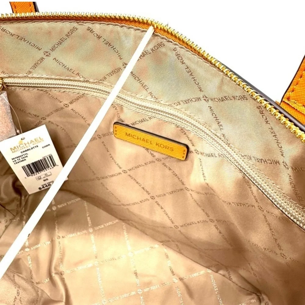 Michael Kors Large Charlotte Tote Bag Cider - Picture 11 of 12
